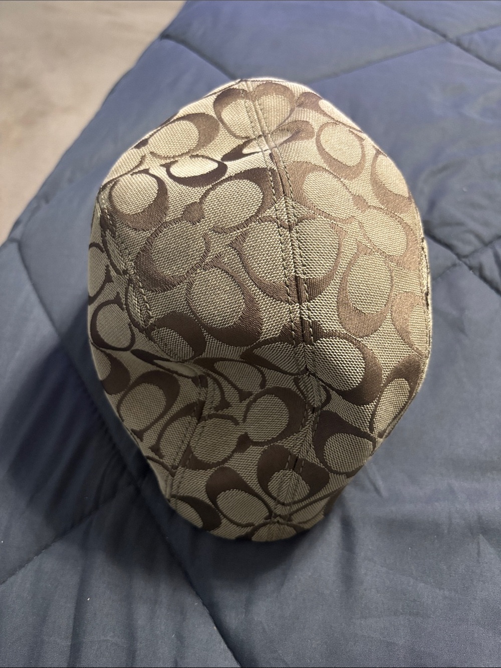 Coach Brown Signature Canvas Bucket Hat with Leather Trim - Picture 2 of 4